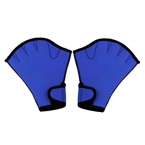1 Paar Schwimmhandschuhe Aquatic Fitness Wasserbeständigkeit Fit Paddle Training Fingerlose Handschuhe ( Color : Blue , Size : L ) von nmbhus