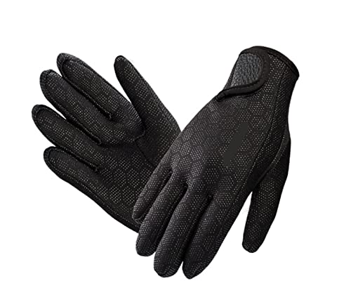 nmbhus 1,5 mm wasserdichte, rutschfeste Neopren-Tauchhandschuhe, die warm bleiben, for den Winter, Schwimmen, Tauchen, Surfen, Schnorcheln (Color : Black, Size : M) von nmbhus