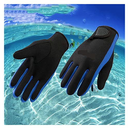 nmbhus 1 Paar 1,5 mm Neopren-Handschuhe – Kratzfest, rutschfest, bequem; Strapazierfähige Unterwasser-Neoprenanzug-Handschuhe for Erwachsene Schwimmhandschuhe (Color : Blue, Size : M) von nmbhus