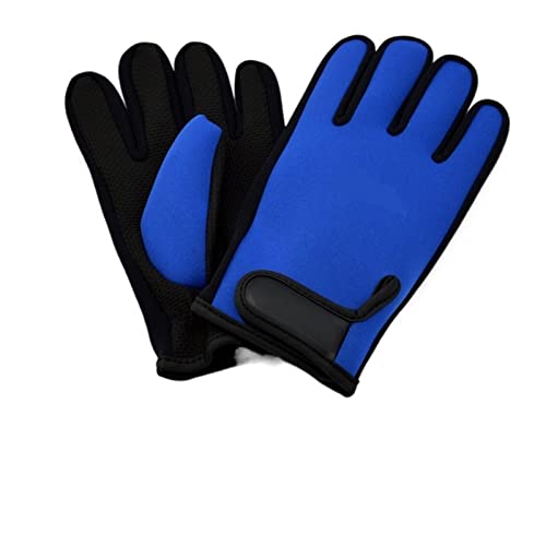 nmbhus 2 mm Neopren Tauchhandschuhe Angeln Schnorcheln Anti-Rutsch-Neopren; Nylon Neoprenanzug Handschuhe Schwimmen Wasser Surfen Speerfischen (Color : Blue, Size : L) von nmbhus