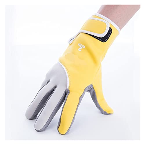 nmbhus 2MM Neopren-Tauchhandschuhe Tauchen Schnorcheln Fünf-Finger-Handschuh Mann und Frau for Erwachsene (Color : Yellow Grey, Size : S) von nmbhus