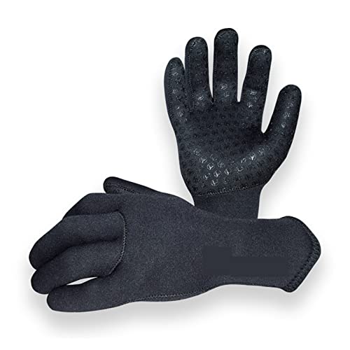 nmbhus 3 mm Neopren-Tauchhandschuhe, rutschfeste, stichfeste, verschleißfeste Tauchhandschuhe, warme und kalte Unterwasser-Jagdhandschuhe (Color : Black, Size : L) von nmbhus