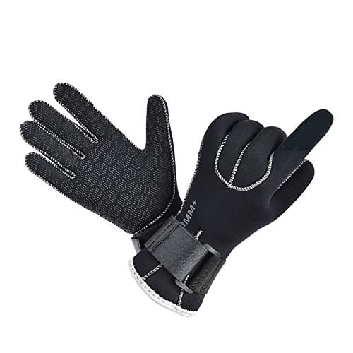 nmbhus 3 mm echte Neopren-Handschuhe, Kratzfest und warm halten for Tauchen, rutschfeste Schnorchelausrüstung (Size : M) von nmbhus