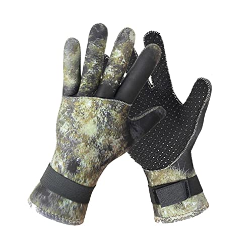 nmbhus 3MM Neopren-Tauchhandschuhe Spearfishing-Neopren-Handschuhe rutschfeste nasse Tauchhandschuhe Kajak-Handschuhe Anti-Cut (Color : Camo Green 2022-Pro, Size : XXL) von nmbhus