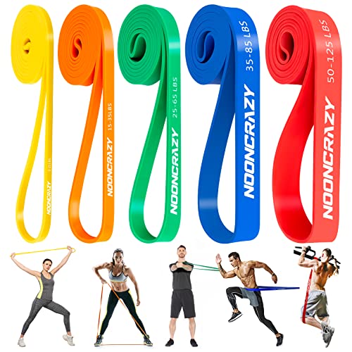 Resistance Bands, Widerstandsbänder 100% Naturlatex, Fitnessbänder für Kraftraining, Training, Physiotherapie, Yoga für Männer und Frauen (Orange) von nooncrazy