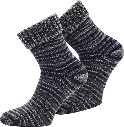 normani 2 Paar Wollsocken Skandinavien-Style wie handgestrickt, mit Umschlag für Damen und Herren Farbe Grau Größe 35/38 normani 2 Paar Wollsocken Skandinavien-Style wie handgestrickt, mit Umschlag für Damen und Herren Farbe Grau Größe 35/38 von normani