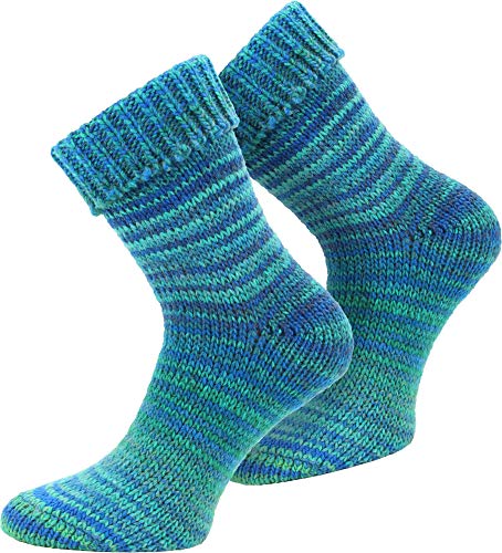 normani 2 Paar Wollsocken - mit Umschlag, im 'Skandinavischen' Style, in bunten Farben erhältlich Farbe Türkis Größe 39-42 normani 2 Paar Wollsocken - mit Umschlag, im 'Skandinavischen' Style, in bunten Farben erhältlich Farbe Türkis Größe 39-42 von normani