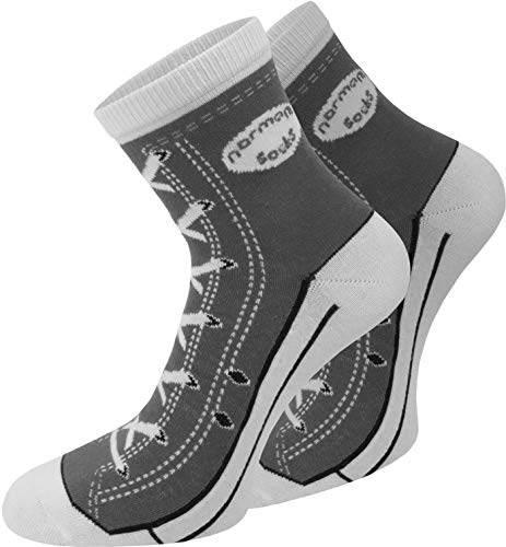 normani 4 Paar Baumwoll Socken - Lustige Strümpfe für Damen, Herren und Kinder im Schuh-Design Farbe Grau Größe 43/46 normani 4 Paar Baumwoll Socken - Lustige Strümpfe für Damen, Herren und Kinder im Schuh-Design Farbe Grau Größe 43/46 von normani
