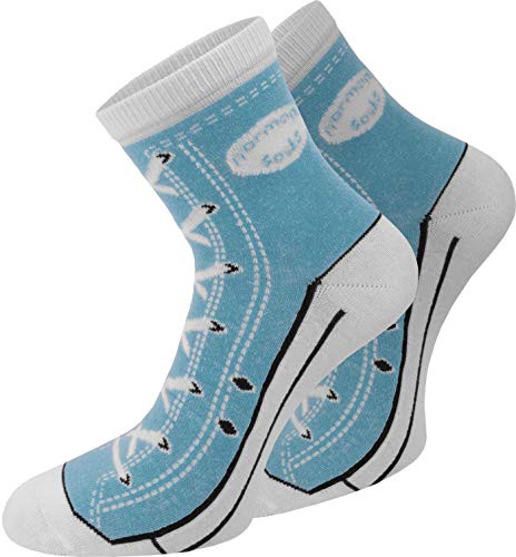 normani 4 Paar Baumwoll Socken - Lustige Strümpfe für Damen, Herren und Kinder im Schuh-Design Farbe Hellblau Größe 43/46 normani 4 Paar Baumwoll Socken - Lustige Strümpfe für Damen, Herren und Kinder im Schuh-Design Farbe Hellblau Größe 43/46 von normani