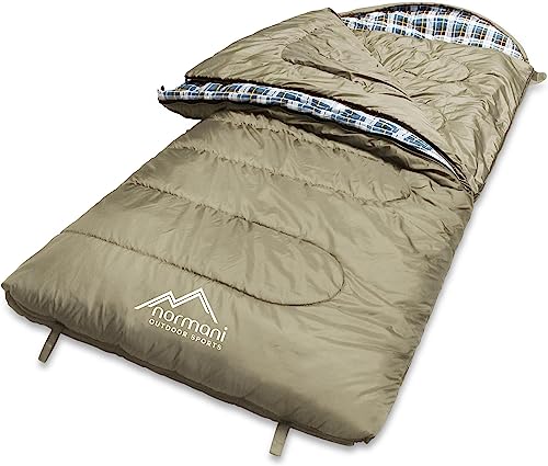 normani 4-in-1-Funktion Extrem Outdoor Schlafsack 'Antarctica' aus Nylon Rip-Stop mit 500 + 250 g/m² Hollow Fiber Füllung 220 x 90 cm Farbe Bronze Größe Rechts von normani