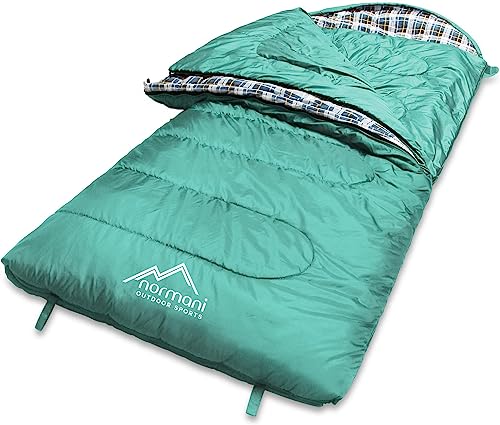 normani 4-in-1-Funktion Extrem Outdoor Schlafsack 'Antarctica' aus Nylon Rip-Stop mit 500 + 250 g/m² Hollow Fiber Füllung 220 x 90 cm Farbe Grün Größe Links von normani