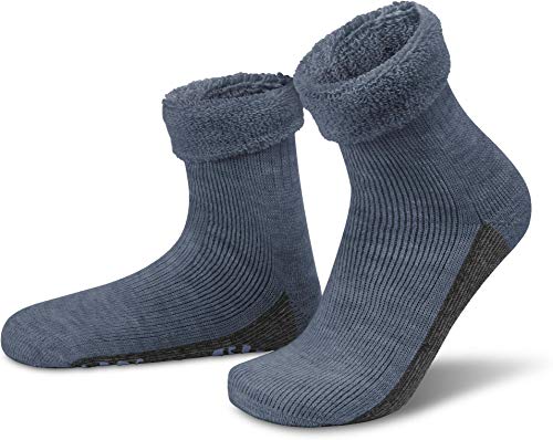 normani ALPAKA Wollsocken mit Alpaka- & Schafwolle sowie rutschfestem ABS-Aufdruck | Hausschuh-Socken | Dicke Kuschelsocken mit Antirutsch-Sohle Farbe Jeans Größe 43-46 normani ALPAKA Wollsocken mit Alpaka- & Schafwolle sowie rutschfestem ABS-Aufdruck | Hausschuh-Socken | Dicke Kuschelsocken mit Antirutsch-Sohle Farbe Jeans Größe 43-46 von normani