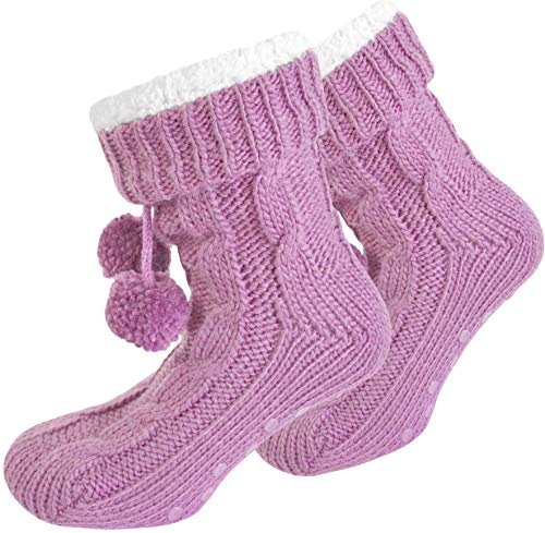 normani Damen warme Wintersocken - extra Dicke Haussocken mit Innenfell Teddyfutter und Antirutschsohle Hausschuhe Farbe Rosa Größe 40/44 normani Damen warme Wintersocken - extra Dicke Haussocken mit Innenfell Teddyfutter und Antirutschsohle Hausschuhe Farbe Rosa Größe 40/44 von normani