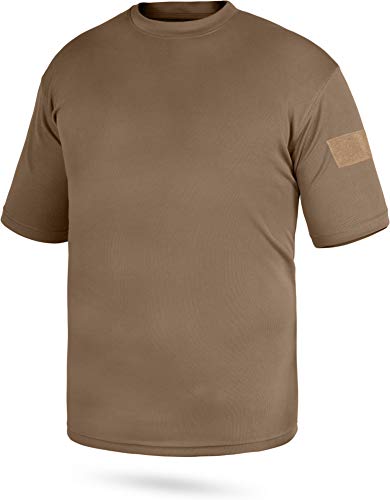 normani Funktions T-Shirt - atmungsaktives Freizeit Shirt mit Rundhalsausschnitt mit Klett-Patch auf dem Arm Farbe Coyote Größe 3XL von normani