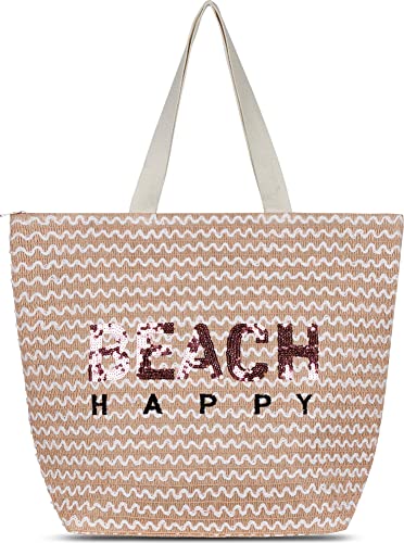 Große XXL Strandtasche - Sommer Umhängetasche mit Henkeln, großem Hauptfach und Innenfach mit Reißverschluss 23 Liter Volumen Farbe Rosa Große XXL Strandtasche - Sommer Umhängetasche mit Henkeln, großem Hauptfach und Innenfach mit Reißverschluss 23 Liter Volumen Farbe Rosa von normani