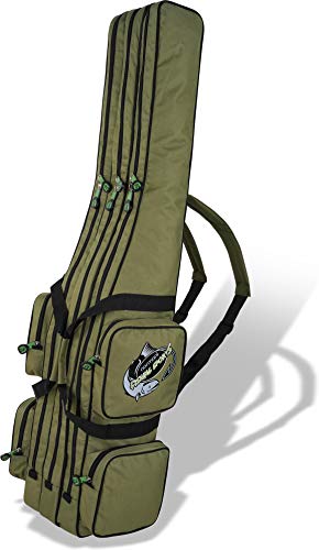 Rutentasche Rod Case Angelkoffer Futteral mit 2, 3 oder 4 Ruten-Fächern, Verschiedene Längen wählbar - stark wasserabweisender Fishing Rucksack Farbe Dunkelgrün 3 Innenfächer Größe 190 cm Rutentasche Rod Case Angelkoffer Futteral mit 2, 3 oder 4 Ruten-Fächern, Verschiedene Längen wählbar - stark wasserabweisender Fishing Rucksack Farbe Dunkelgrün 3 Innenfächer Größe 190 cm von normani