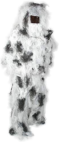 normani Taktischer 'Ghillie Suit' Tarnanzug mit Jacke, Hose, Kopf- und Gewehrabdeckung Farbe Schneetarn Größe M/L von normani