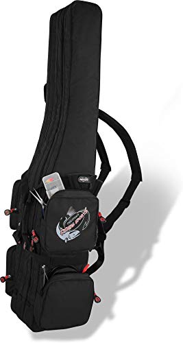 Wasserabweisende Angeltasche Rutentasche Angelrucksack Rod Case Fishing Bag Angelrutentasche -wählbar 3 oder 4 Rutenfächern - 125 cm bis 190 cm Farbe Schwarz 3 Innenfächer Größe 125 cm von normani