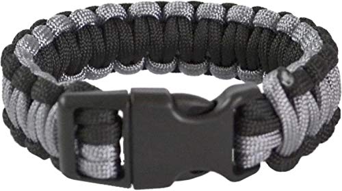 normani 1-2 oder 3 Professionelles Survival Armband aus geflochtener Paracord mit Clipverschluss 17mm Farbe Schwarz/grau Größe M von normani