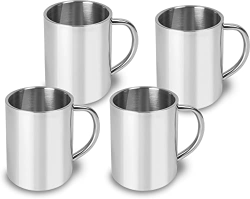 normani 1-4 Edelstahl Outdoor Tassen | Kaffee Tasse 250 ml | doppelwandig isoliert Farbe 4.Stück von normani