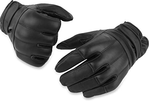 normani 1 Paar Polizei Quarzsandhandschuhe Einsatzhandschuhe aus echtem Rindsleder (XS-5XL) Farbe Dunkelschwarz Größe 5XL von normani