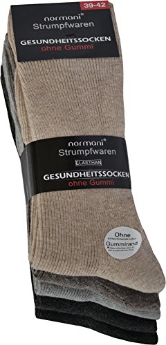 normani 10 Paar Diabetiker Herren Socken ohne Gummi farbig Baumwolle Farbe Baumwolle/Hell Größe 43/46 von normani