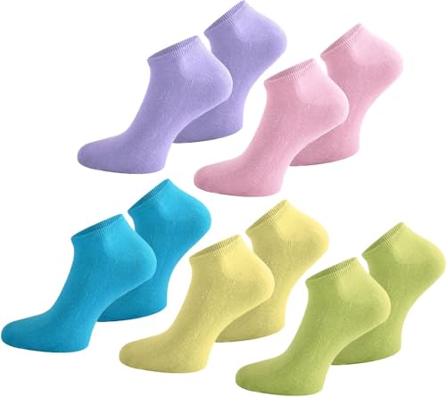 normani 10 Paar Modische Sneaker Socken/Sneakers Baumwolle mit Elasthan - handgekettelt Farbe Türkis/Gelb/Grün/Lila/Rosa Größe 37-42 normani 10 Paar Modische Sneaker Socken/Sneakers Baumwolle mit Elasthan - handgekettelt Farbe Türkis/Gelb/Grün/Lila/Rosa Größe 37-42 von normani