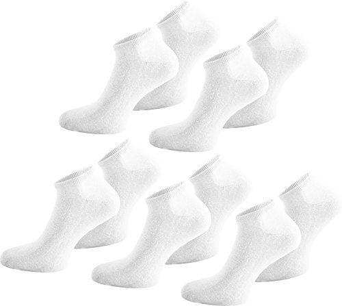 normani 10 Paar Modische Sneaker Socken/Sneakers Baumwolle mit Elasthan - handgekettelt Farbe Weiß Größe 48-50 von normani