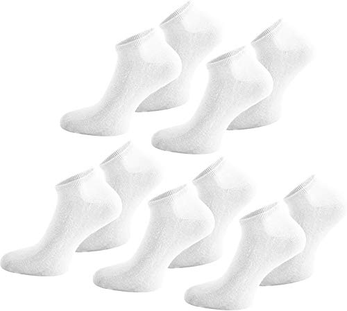 normani 10 Paar Sneaker Socken für Herren und Damen in dezenten und knallig bunten Farbkombinationen Farbe Weiß Größe 48/50 von normani
