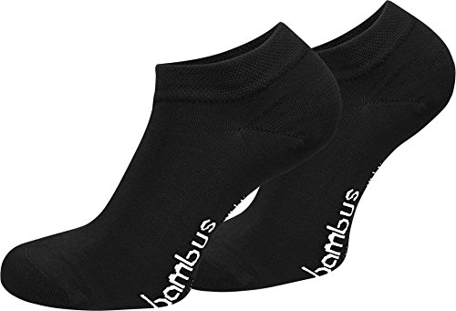 normani 15 Paar Bambus Sneaker Socken ATMUNGSAKTIV ohne Gummidruck Farbe Schwarz Größe 43-46 von normani