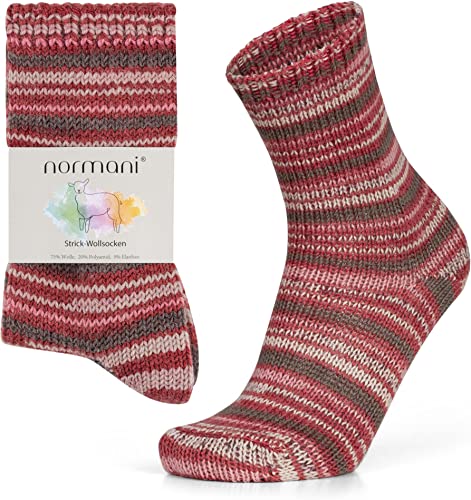 normani 2 Paar Bunt gestrickte Wollsocken im 'Skandinavischen' Style Kuschelig warm für Damen und Herren Farbe Rot Größe 43-46 normani 2 Paar Bunt gestrickte Wollsocken im 'Skandinavischen' Style Kuschelig warm für Damen und Herren Farbe Rot Größe 43-46 von normani