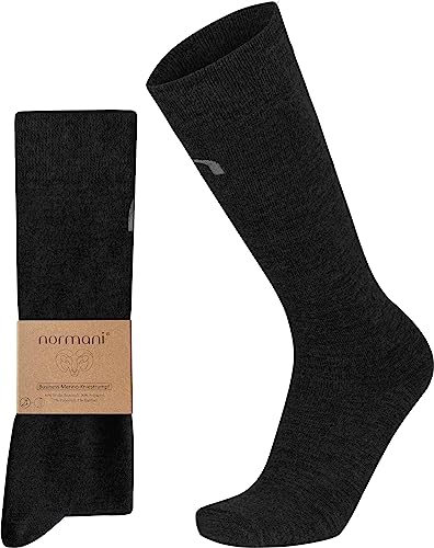 normani 2 Paar Business Kniestrümpfe aus hochwertiger und langlebiger Merinowolle für Damen und Herren, Ideal für Beruf und Freizeit -Merino Kniestrumpf Farbe Schwarz Größe 43-46 normani 2 Paar Business Kniestrümpfe aus hochwertiger und langlebiger Merinowolle für Damen und Herren, Ideal für Beruf und Freizeit -Merino Kniestrumpf Farbe Schwarz Größe 43-46 von normani