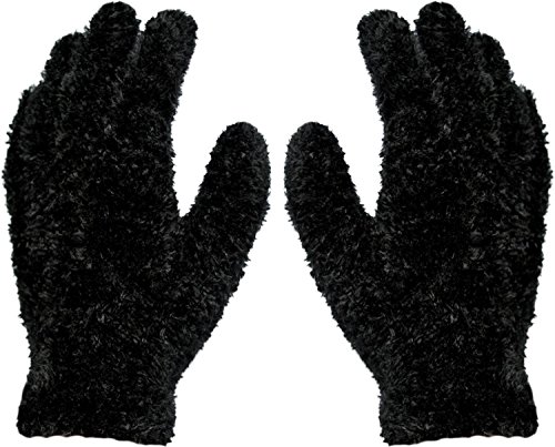 normani 2 Paar Kuschel - Plüsch - Handschuhe Magic Gloves Farbe Schwarz von normani