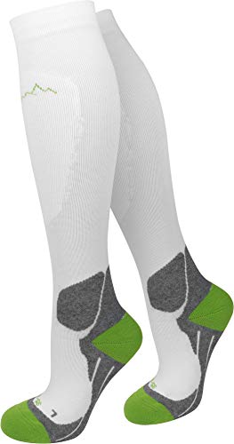 normani 2 Paar Lange Wandersocken/Trekkingsocken für Damen und Herren Gr. 35-46 Farbe Weiß/Grün Größe 39/42 normani 2 Paar Lange Wandersocken/Trekkingsocken für Damen und Herren Gr. 35-46 Farbe Weiß/Grün Größe 39/42 von normani
