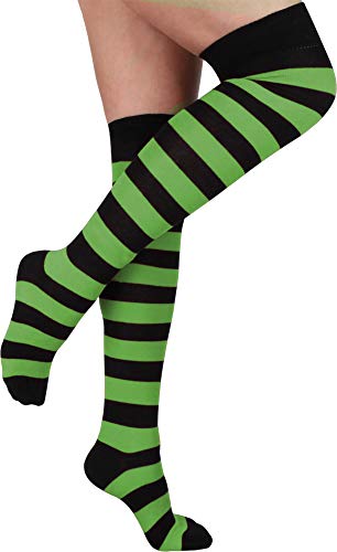 normani 2 Paar Overknees in gestreift oder einfarbig - Bunte Socken bis übers Knie für Damen Farbe Schwarz/Grün breit normani 2 Paar Overknees in gestreift oder einfarbig - Bunte Socken bis übers Knie für Damen Farbe Schwarz/Grün breit von normani