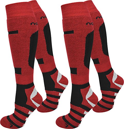 normani 2 Paar Skisocken/Ski-Kniestrümpfe mit Spezialpolsterung und Schafwollanteil Farbe RIPP/Rot/Schwarz Größe 43/46 normani 2 Paar Skisocken/Ski-Kniestrümpfe mit Spezialpolsterung und Schafwollanteil Farbe RIPP/Rot/Schwarz Größe 43/46 von normani
