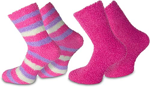 normani 2 Paar Weiche Damen Kuschelsocken Farbe Pink Größe 35-38 von normani