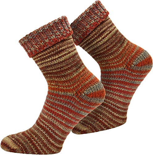 normani 2 Paar Wollsocken Skandinavien-Style wie handgestrickt, mit Umschlag für Damen und Herren Farbe Orange Größe 35/38 normani 2 Paar Wollsocken Skandinavien-Style wie handgestrickt, mit Umschlag für Damen und Herren Farbe Orange Größe 35/38 von normani