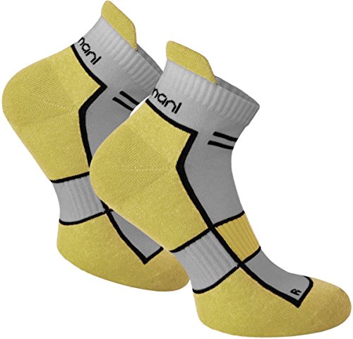 normani 2 Paar bis 10 Paar Sneaker Running Laufsocken Funktionssocken mit Frotteesohle und Stützfunktion Farbe Blazing Yellow Größe 35/38-2 Paar von normani