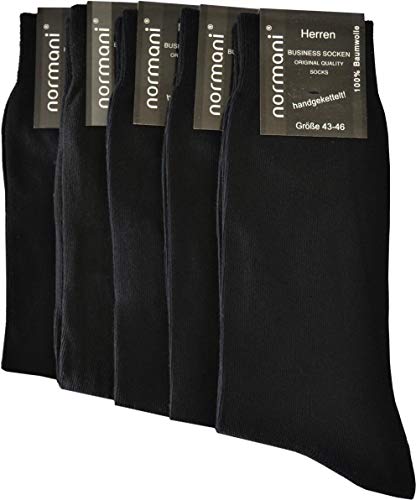 normani 20 Paar Herren Business Socken 100% Baumwolle Arztsocken Apothekersocken weiss kochfest - Top Qualität Farbe Schwarz Größe 35-38 von normani