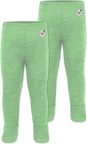 normani 2er Pack Baby Merinohose mit Fuß - Baby Thermoleggings mit Füßen Lange Unterhose Babyhose Leggings Thermounterhose aus 100% Bio-Merinowolle für Junge und Mädchen Farbe Grün Größe 92 normani 2er Pack Baby Merinohose mit Fuß - Baby Thermoleggings mit Füßen Lange Unterhose Babyhose Leggings Thermounterhose aus 100% Bio-Merinowolle für Junge und Mädchen Farbe Grün Größe 92 von normani