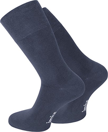 normani 3 Paar Bambus-Socken ATMUNGSAKTIV ohne Gummi Farbe Jeans Größe 39/42 von normani