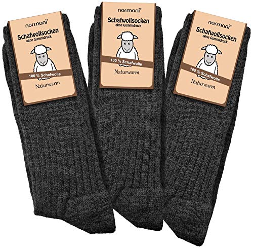 normani 3 Paar warme Schafwollsocken 100% Schafwolle für Damen und Herren - Wintersocken Wollsocken Norwegersocken Gr. 35-50 Farbe Anthrazit Größe 39-42 normani 3 Paar warme Schafwollsocken 100% Schafwolle für Damen und Herren - Wintersocken Wollsocken Norwegersocken Gr. 35-50 Farbe Anthrazit Größe 39-42 von normani