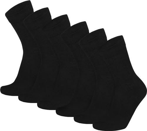 normani 3 Paar Komfort-Socken ohne Gummi für Diabetiker, Diabetikerstrümpfefür Problemfüße, Wasserbeine, Elefantenfüße Farbe 6 Paar Schwarz (gepolstert) Größe 47-50 von normani