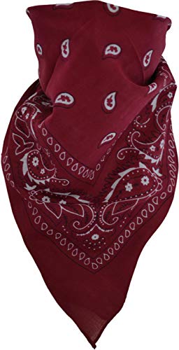 normani 3 × Rocker & Biker Bandana Cap Kopftuch Halstuch in vielen Ausführungen Farbe Burgund/Schwarz von normani