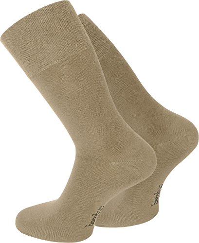 normani 3er Pack Bambus-Socken mit weichem Komfortbund Farbe Beige Größe 43/46 von normani