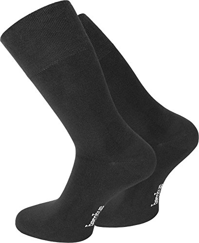 normani 3er Pack Bambus-Socken mit weichem Komfortbund Farbe Schwarz Größe 35/38 von normani