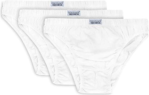 normani 3er Pack klassisch geschnittene Herren Slips Mens aus 100% Baumwolle - Underwear - Unterwäsche - Unterhosen für Männer Farbe Weiß Größe XXL von normani