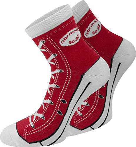normani 4 Paar NEU! original socks Sneaker Socken für Sie und Ihn - Viele trendige Farben und Größen 35-46 wählbar! Farbe Rot Größe 39/42 von normani