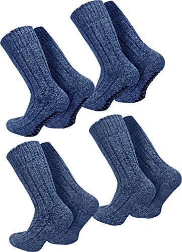 normani 4 Paar Norweger Wollsocken - 2 Paar mit Antirutsch ABS Sohle + 2 Klassische Stricksocken - weiche Naht, Soft Bund normani 4 Paar Norweger Wollsocken - 2 Paar mit Antirutsch ABS Sohle + 2 Klassische Stricksocken - weiche Naht, Soft Bund von normani